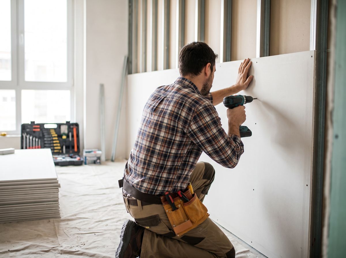 Trockenbauarbeiten bei einem Innenausbau